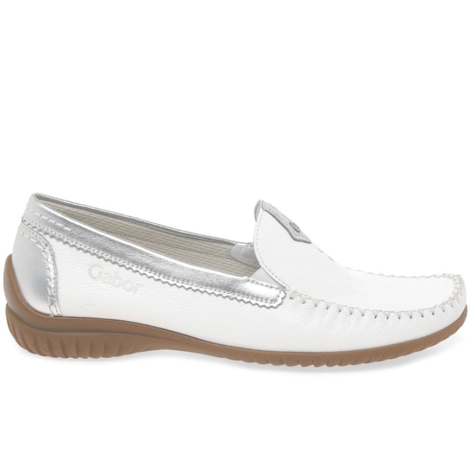 Gabour | Exclusif Mocassins California Sporty Blanc/argent Pour Femmes